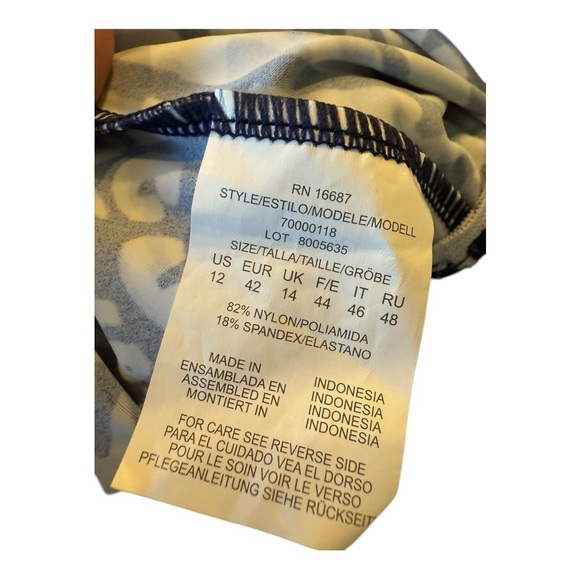 Swim Solutions Navy Animal Print Underwire Tankini Top Blue Size 8 , 12 SW230619 - Picture 13 of 14